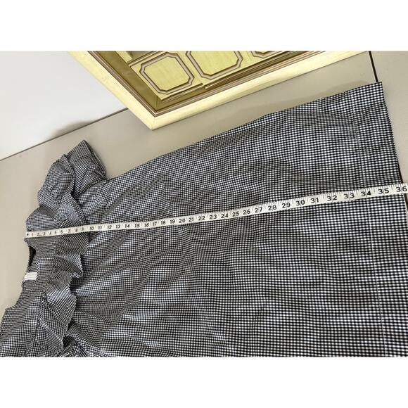 J.Crew Women's Black White Classic Gingham Plaid Ruffle Short Mini Dress 10 - Picture 4 of 7